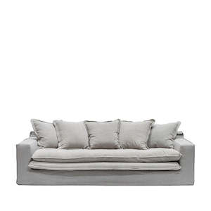 Furniture: Keely 3 Seater Slipcover Sofa - Cement