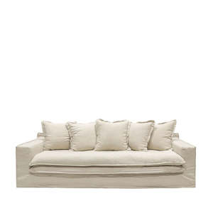 Keely 3 Seater Slipcover Sofa - Oatmeal