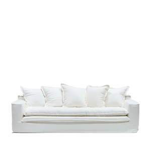 Keely 3 Seater Slipcover Sofa - White