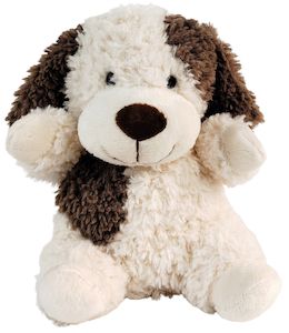 Toys: Curly Dog Soft Toy White & Brown