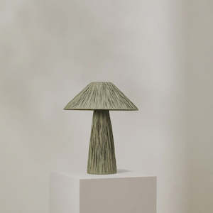 Ourea Raffia Table Lamp - Green