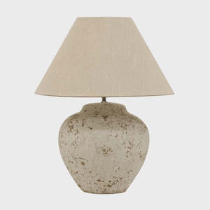 Tuscan Stone Lamp w Shade