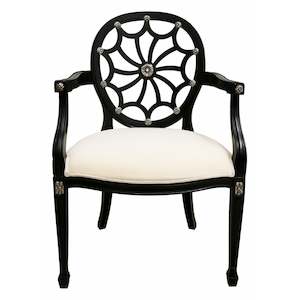 Seating Chairs: Spider Chair in Mahogany and Silver Leaf