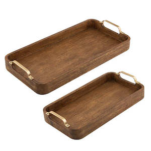 Bradley Wooden 2pk Serving Tray