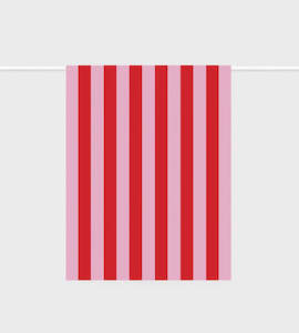 Tea Towel | Bold Stripe Red + Pink