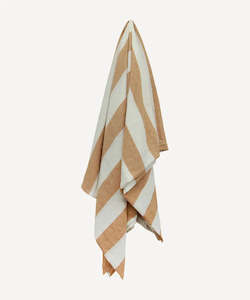 Linen: Striped Tablecloth Rust