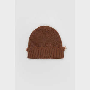 Raw Edge Beanie - Rust