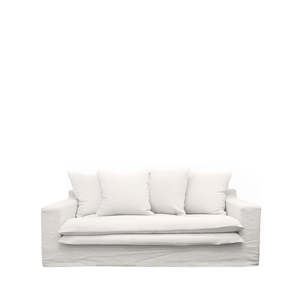 Keely 2 Seater Slipcover Sofa - White