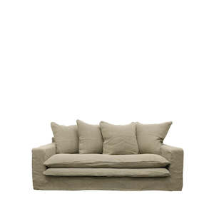 Keely 2 Seater Slipcover Sofa - Khaki