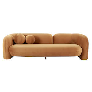 Settle 3 Seater Couch - Gold Velvet