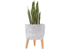 Pots Planters: 33CM WHITE LEGGED TERRAZZO