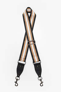 Bag Strap - Black & Rose Gold Stripe