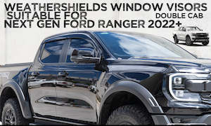 New Gen 2022+ Ford Ranger Monsoon / Window Visors / Weather shield Black slim