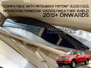 Monsoon / Window Visors / Weather shield smoke type Mitsubishi Triton 2015-2018