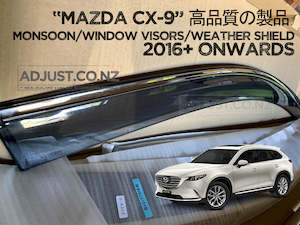 Monsoon / Window Visors / Weather shield smoke type Mazda CX9 2016+