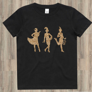 Shirts & Tops: Art Deco Tee - Gold Glitter