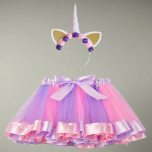 Purple Tutu skirt and unicorn headband set