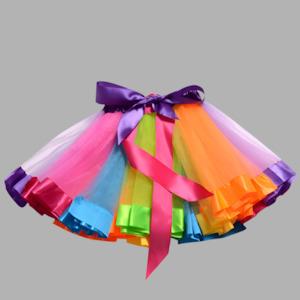 Rainbow tutu & matching hair bow