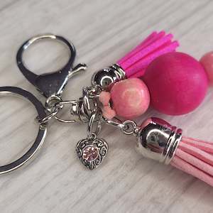 Tassel Keyring - Pink Warrior