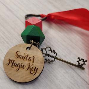 Santa Key - Bright beads, small tag