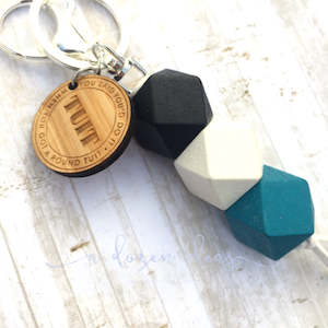 Keyring - Geo: Geo Collection - Teal Turnover - Round Tuit version