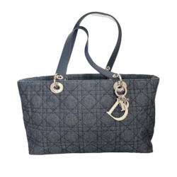 Dior Blue Cannage Denim Lady Dior Tote Bag