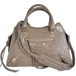 Balenciaga Neo Classic City Croc Embossed Leather, Small