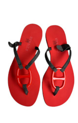 Hermes Kala Nera Sandals Rouge