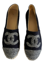 Chanel CC Woven Felt Espadrilles