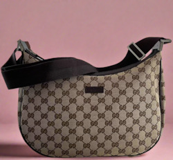 Gucci Vintage GG Half Moon Canvas shoulder bag