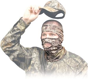 Sporting equipment: Primos Stretch Fit 3/4 Mask Mossy Oak Break Up