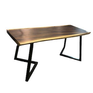 Furniture: Natural Edge Solid Walnut Slab Dining Table