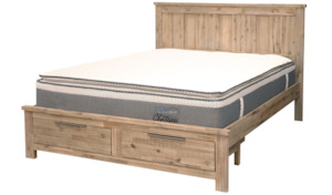 Furniture: Tiaga Queen Slat Bed - W/Drawers