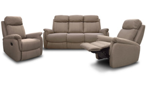 Alani Recliner Suite - Three Seater Recliner + Recliner + Recliner - Hay