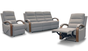 Furniture: Hawthorn Recliner Suite - Three Seater + Recliner + Recliner