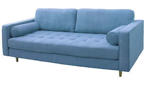 Furniture: Beau Blue Three Seater Sofa