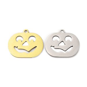 201 Stainless Steel Pumpkin Charm 15.5mm x 18.5mm x 1mm