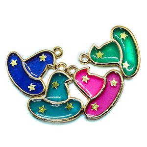 Transparent Enamel Witch Hat Charm 20mm x 18mm