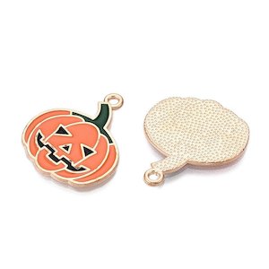 Alloy Enamel Pumpkin Charm 24.5mm x 21mm x 1.5mm