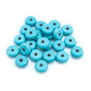 Synthetic Turquoise Donut 6mm x 2.7mm