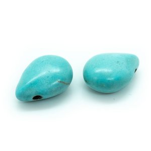 Synthetic Turquoise Flat Teardrop 15mm x 11mm