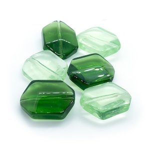 Glass Flat Rectangle With Pointed Ends 18mm x 12mm x 5mm