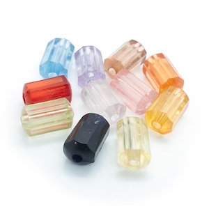 Acrylic Faceted Tube 12mm x 8mm