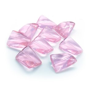 Jewellery: Flat Glass Twisted Rectangle Beads 14mm x 11mm x 5mm