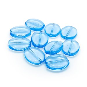 Glass Flat Oval Beads 17mm x 13mm x 5mm