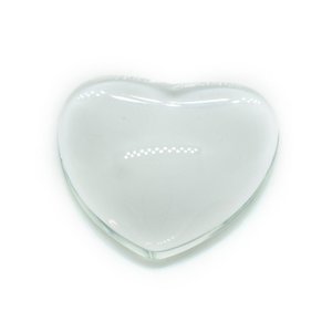 Transparent Glass Cabochons Heart Dome 24.5mm x 5mm