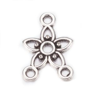 Tibetan Style Daisy 3 Loop Connector 17mm x 12mm