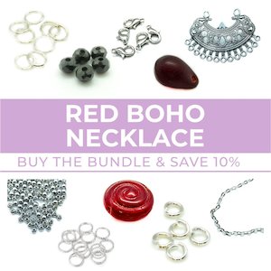 Red Boho Necklace Bundle