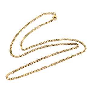 Vacuum Plating 201 Stainless Steel Curb Chain Necklace 60cm x 3.5mm x 3mm x 1mm