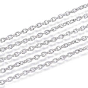 304 Stainless Steel Cable Chain 2.6mm x 2mm x0.5mm